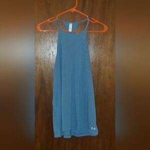 Under Armour Blue High Neck Racerback Tank Top Sz Xs